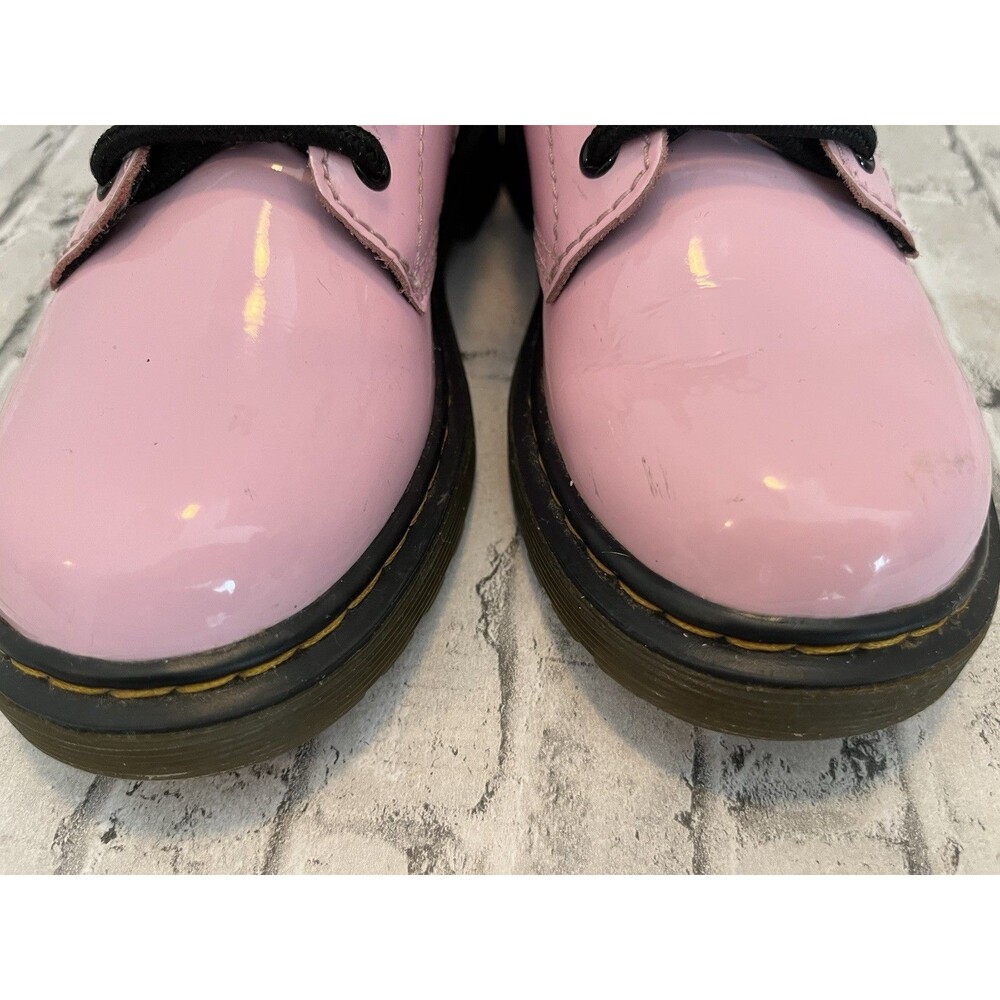 Dr. Martens Combat Boots Girls Kids US SZ 12 Pink Patent Leather Shoes Doc 1460J - Picture 7 of 13